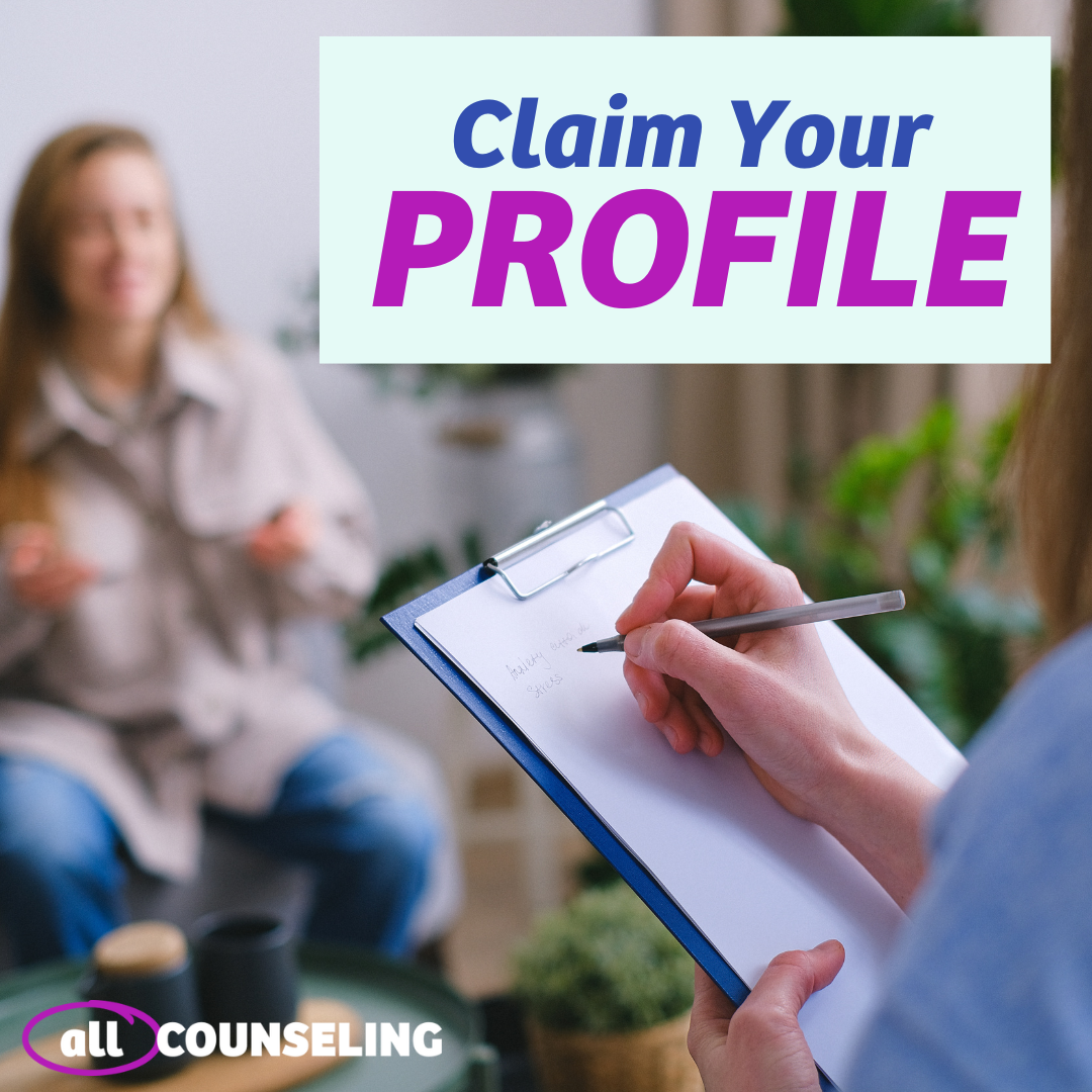 Claim Your Profile; image of person writing on a clipboard talking to a client